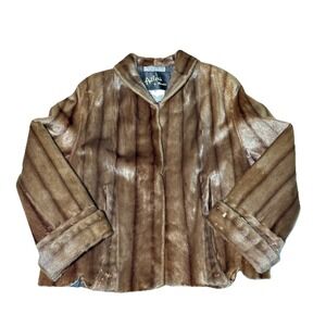 Vintage Adler's by Annis Fur Light Brown Mink Cropped Jacket Coat 1970's Women's